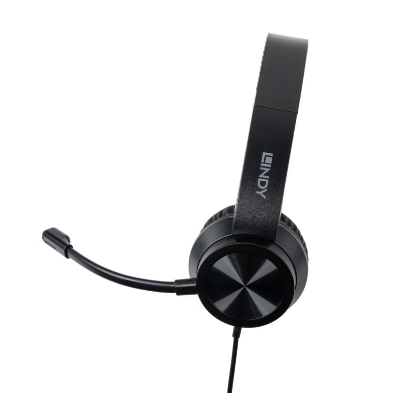 Lindy 20439 Office-Headset – On-Ear, Stereo, Kabel, USB-C, Schwarz