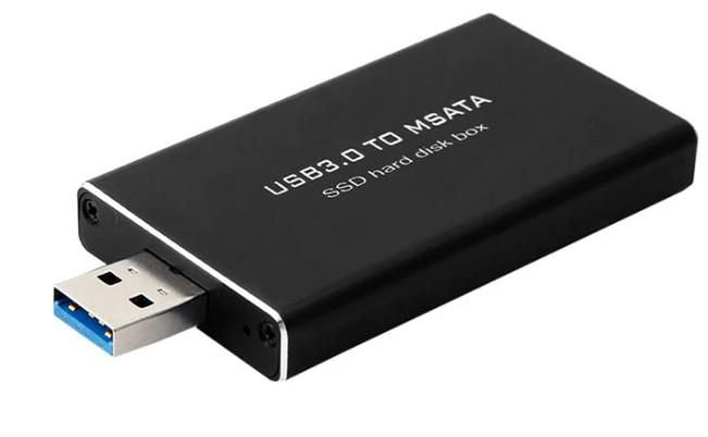 CoreParts MMBHUM002 mSATA zu USB Adapter – USB 3,2 Gen 1 (5 Gbit/s), 1 Stück, Schwarz