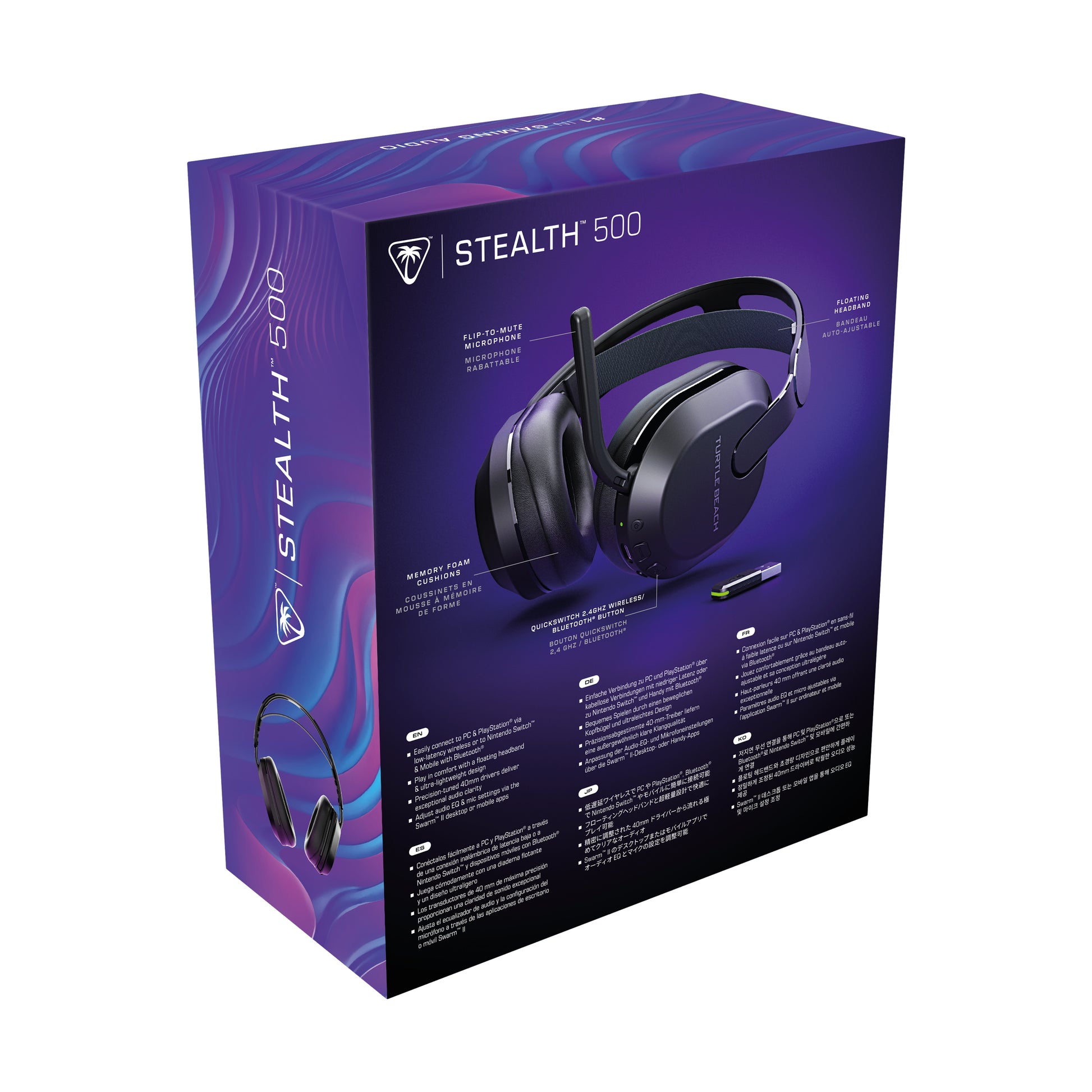 Turtle Beach Stealth 500 – Over-Ear Gaming-Headset – 2,4 GHz + Bluetooth 5.2 – Schwarz – bis 40 h