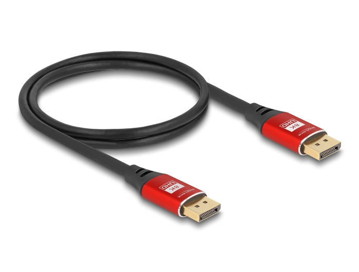 DeLOCK DisplayPort Kabel DP 1.4 8K 60 Hz – 1 m – Rot