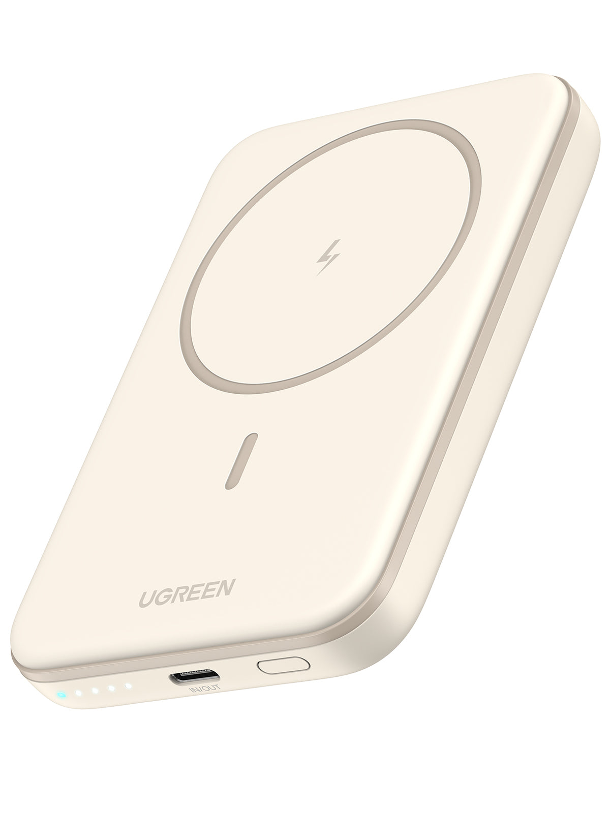 Ugreen Magnetische Powerbank 5'000 mAh – Kabellos 7,5 W, 1× USB-C, schwarz, für iPhone 12–15