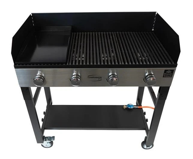 Blaser + Trösch Gastrogrill Companion Pro – 90 × 48 cm Grillfläche, 4 Brenner, 14,04 kW – Schwarz/Silber