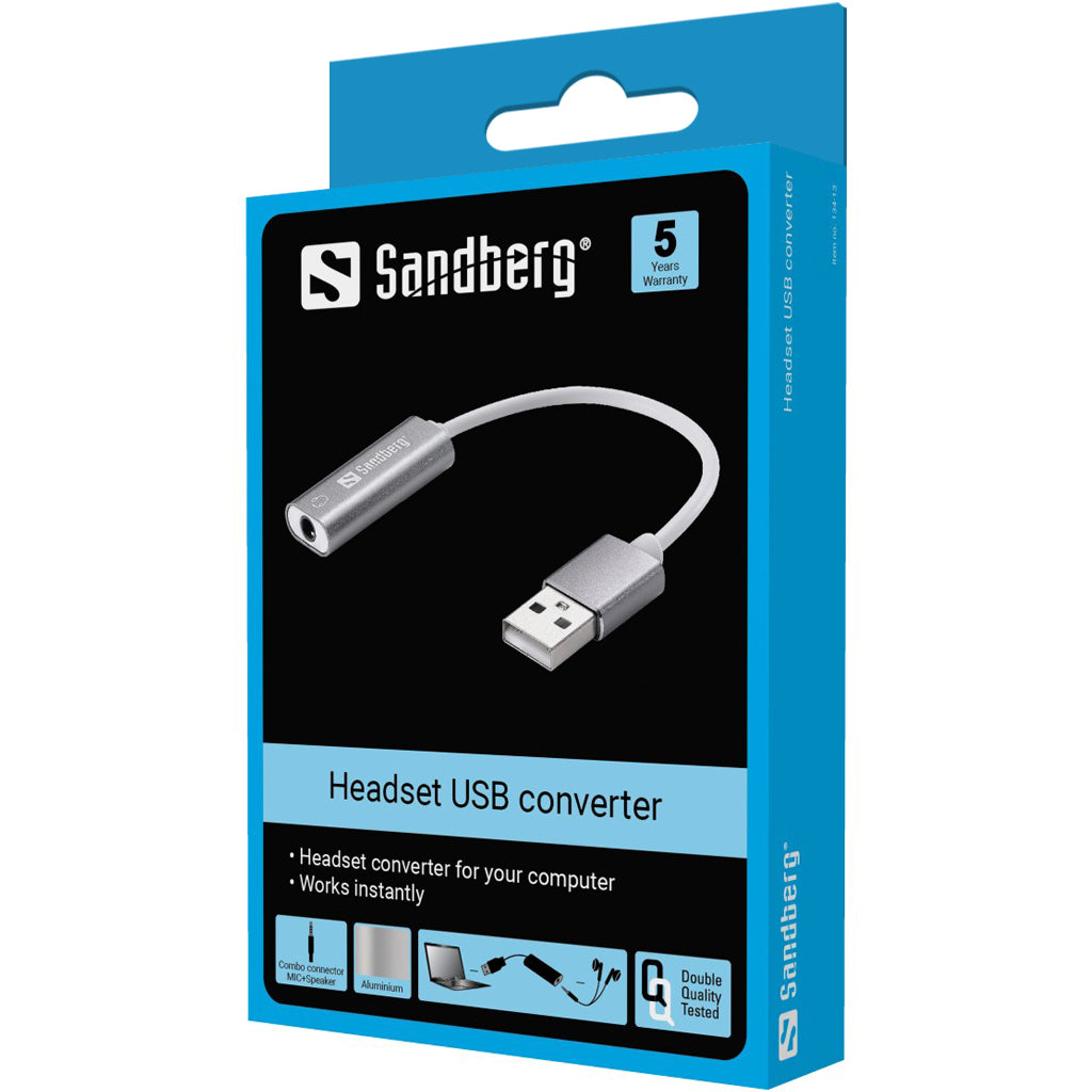 Sandberg Externe USB-Soundkarte – USB – 3,5 mm Klinke – Aluminium