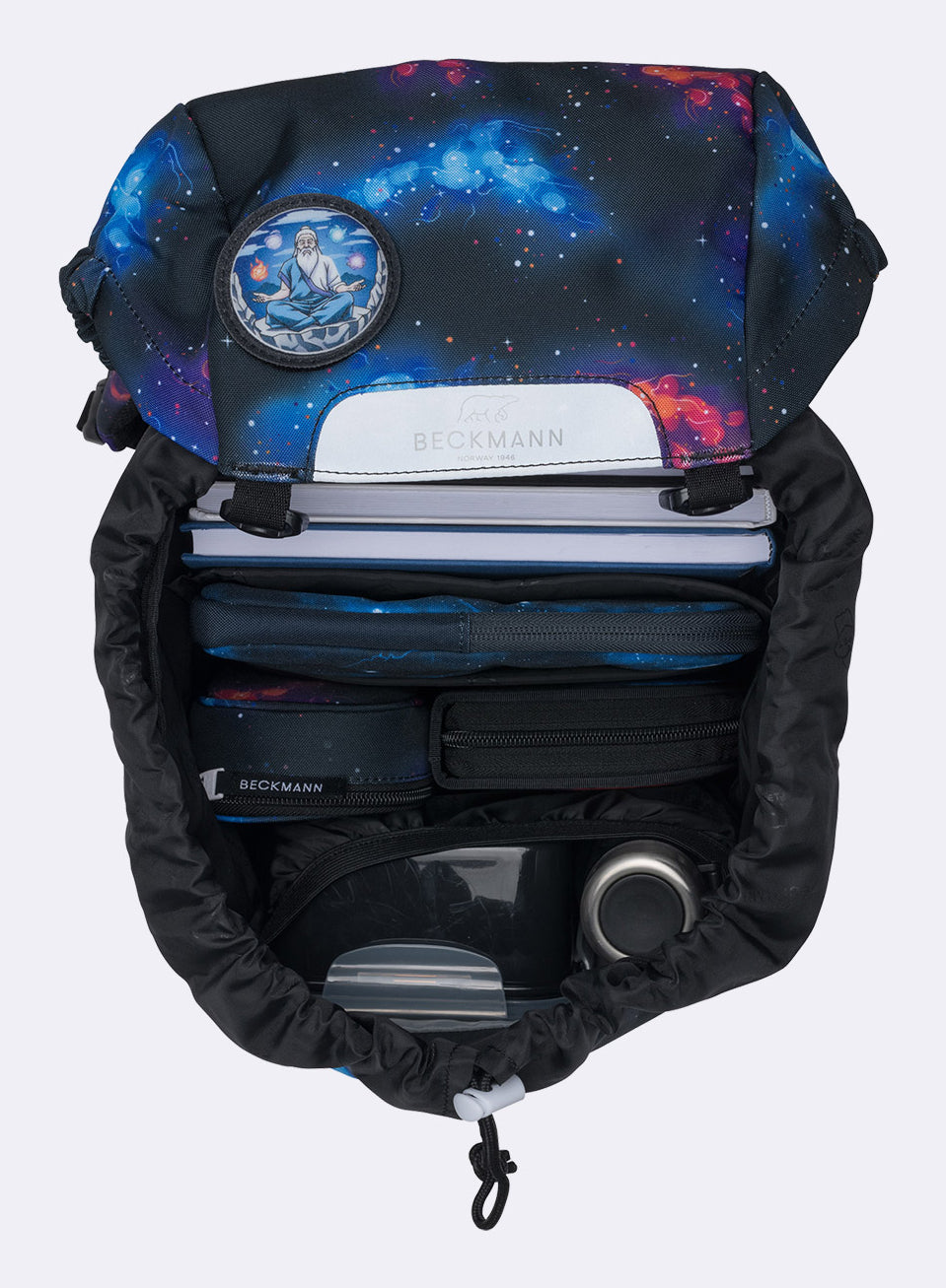 Beckmann Classic Schulrucksack – Ninja Elements – 24,0×37,0×25,0 cm – aus recycelten PET-Flaschen hergestellt