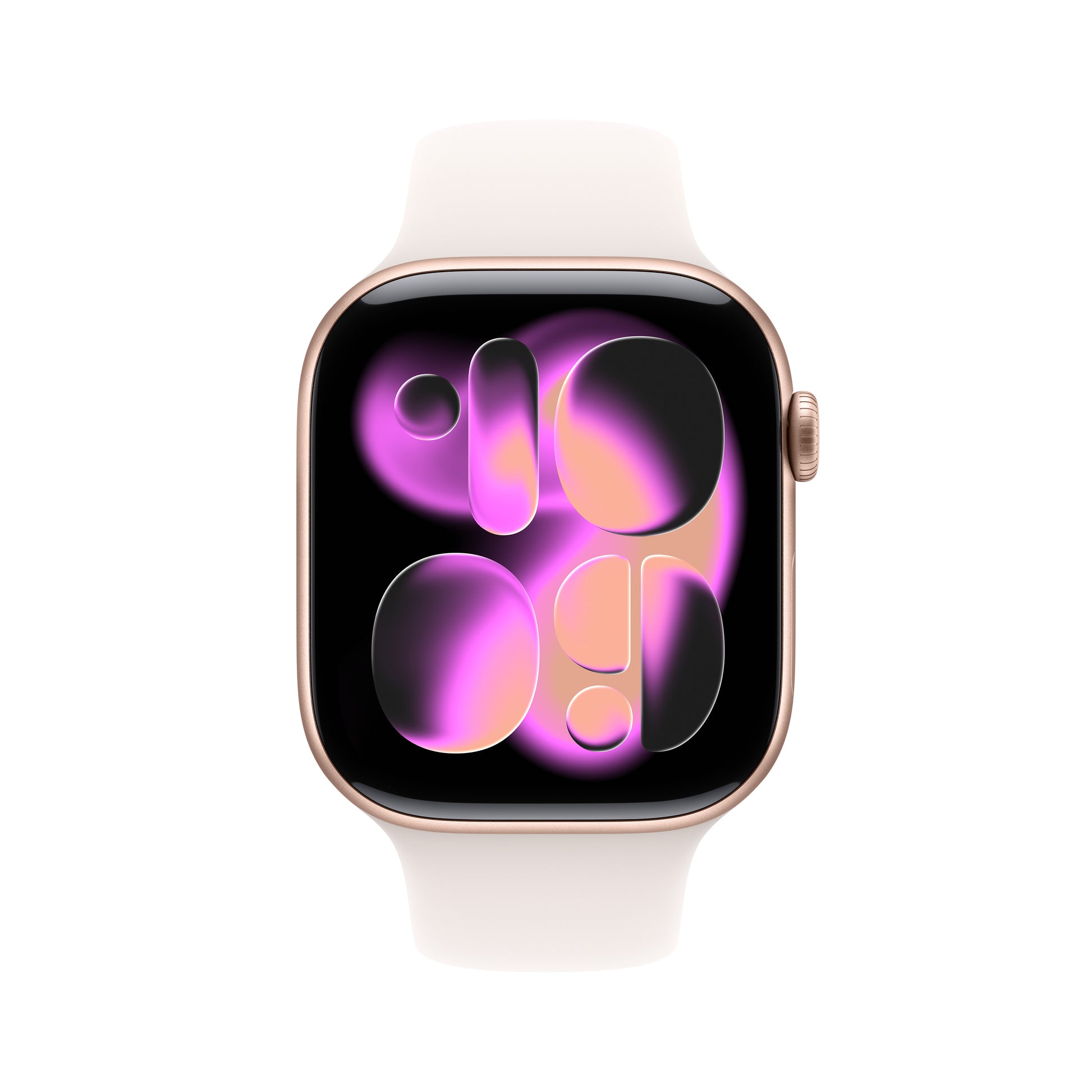 Apple Watch Series 11 46 mm GPS – Aluminium Roségold, Sportarmband, Light Blush, S/M, 50 m, für iPhone