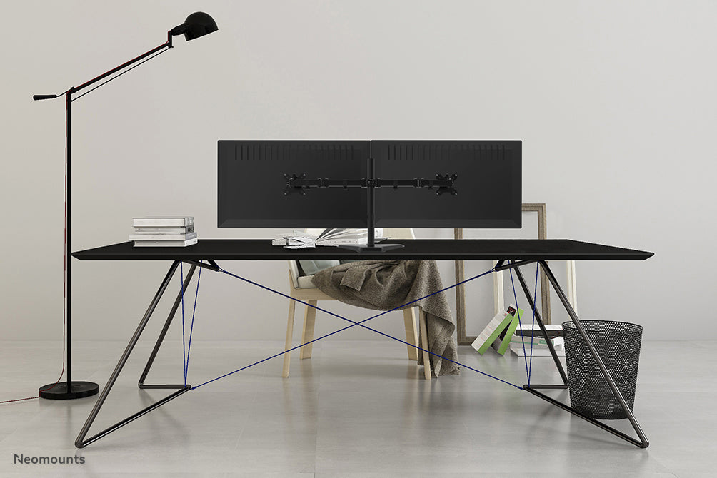 Neomounts D550DDBLACK – Tischhalterung, Dual, bis 32", VESA 75 × 75/100 × 100 mm, 16 kg, höhenverstellbar
