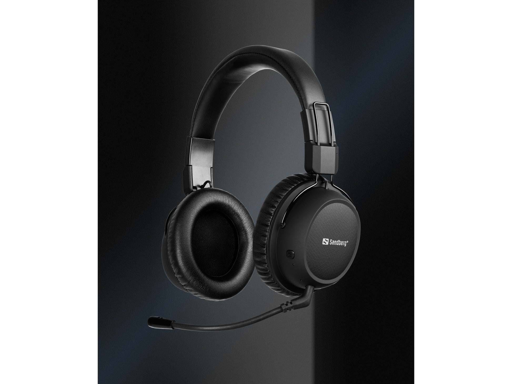 Sandberg FlexMic – Gaming-Headset Over-Ear – Bluetooth, ANC, Abnehmbares Mikrofon – Schwarz – bis 13 h