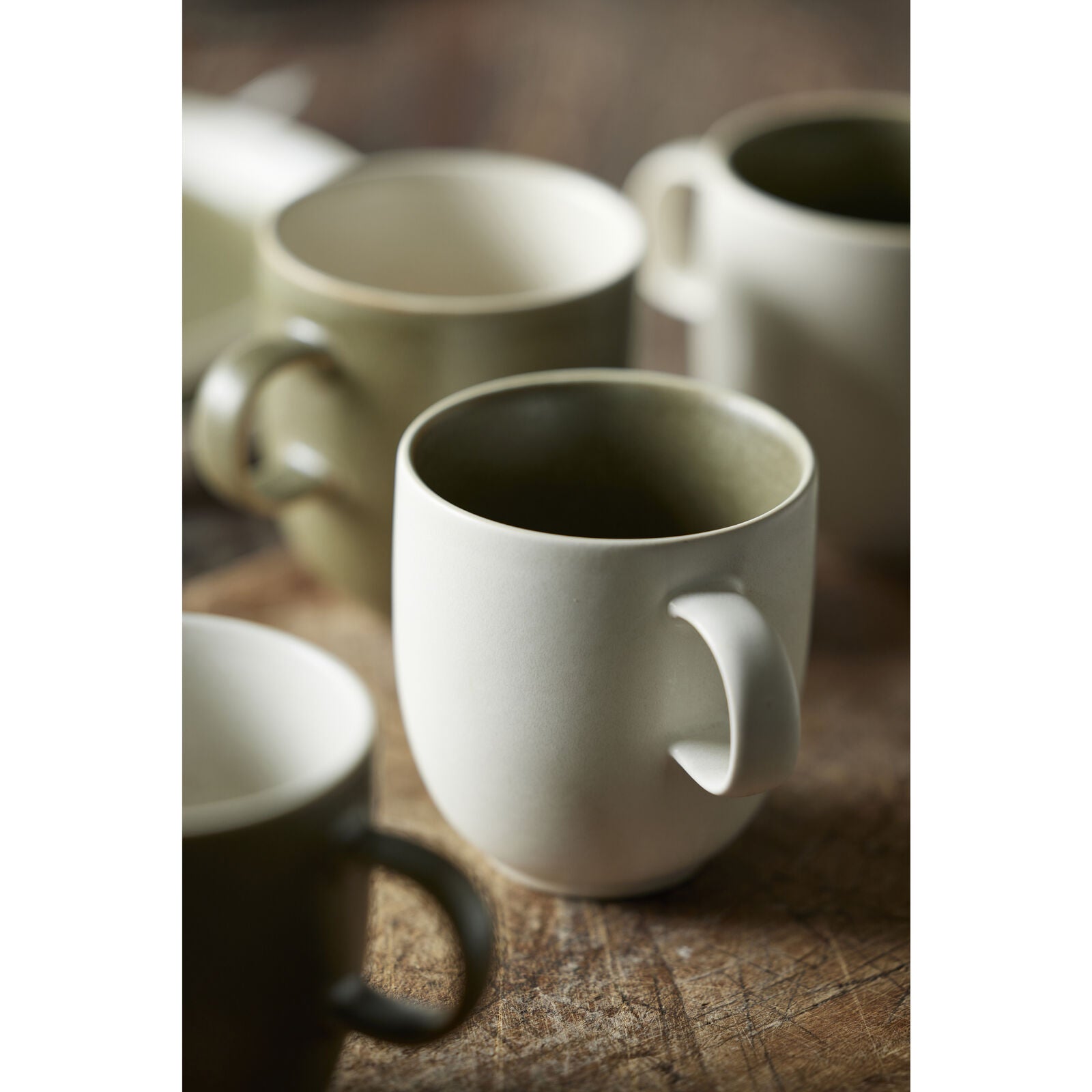 Studio Round Teetasse – 330 ml, Steinzeug, Weiss, spülmaschinenfest, mikrowellengeeignet