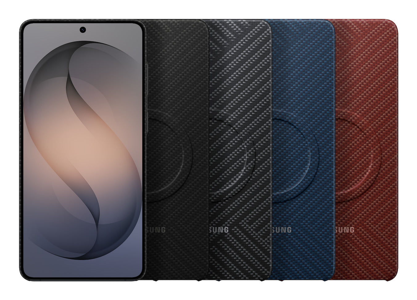 Samsung Carbon Magnet Backcover – für Samsung Galaxy S26+, Kohlefaser, Dunkelblau