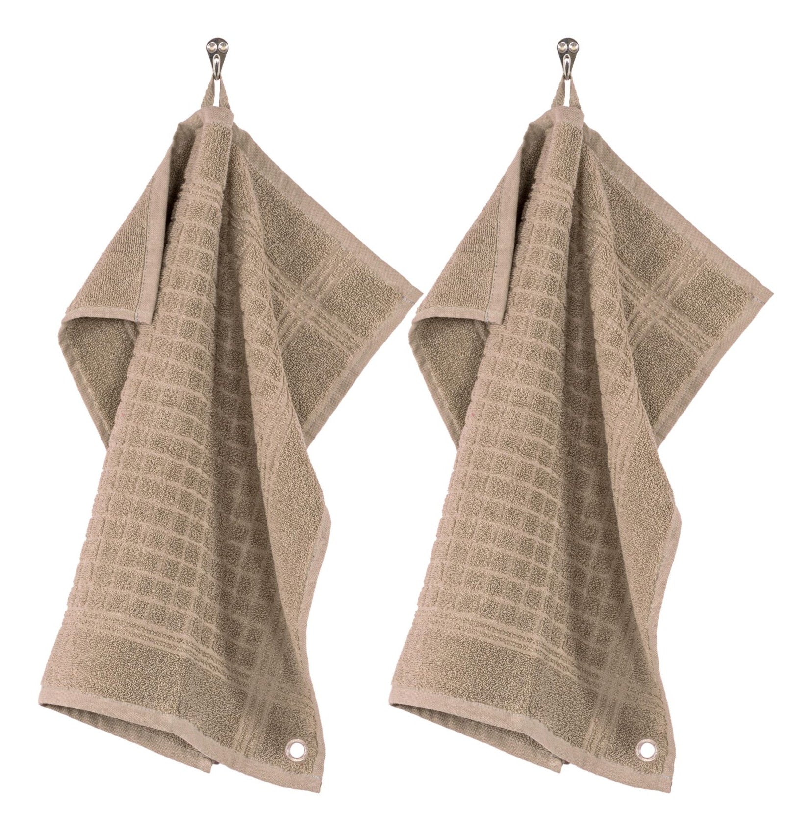 Tiseco Geschirrtücher 2er-Set, 50 × 50 cm, Baumwolle, Taupe