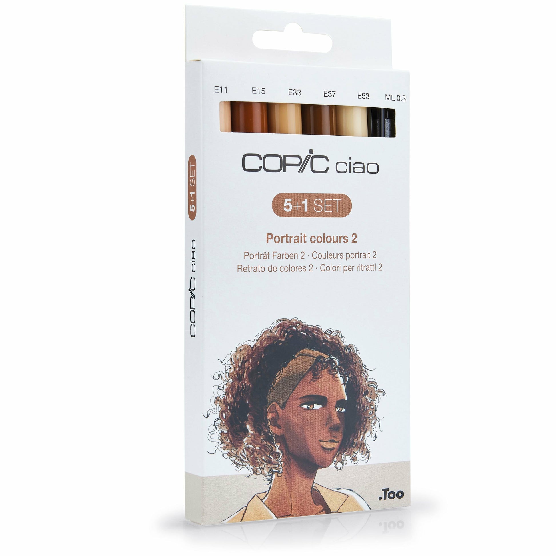 Copic Ciao Brush Pen, Doppelspitze – Pinsel + Keilspitze, alkoholbasiert, 6er Set