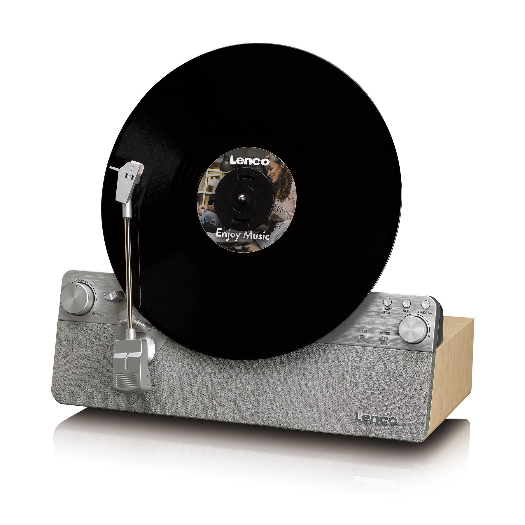 Lenco LSA-071SI – Plattenspieler (Riemenantrieb, vollautomatisch), Bluetooth 5.3, 33⅓/45 U/min – Grau