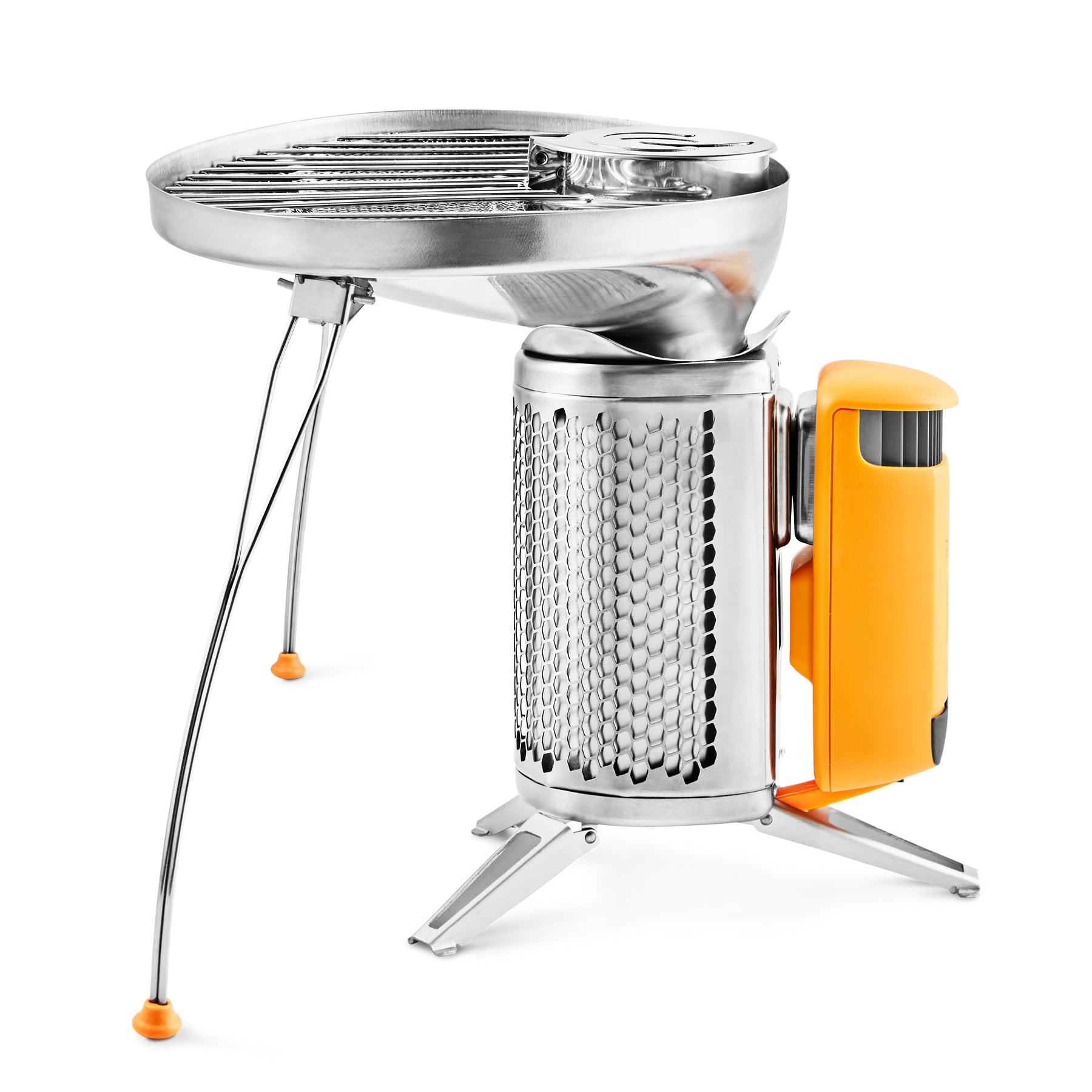BioLite Campstove BNA0100 – Holzkohle, USB-Port, 935 g – Gelb/Edelstahl