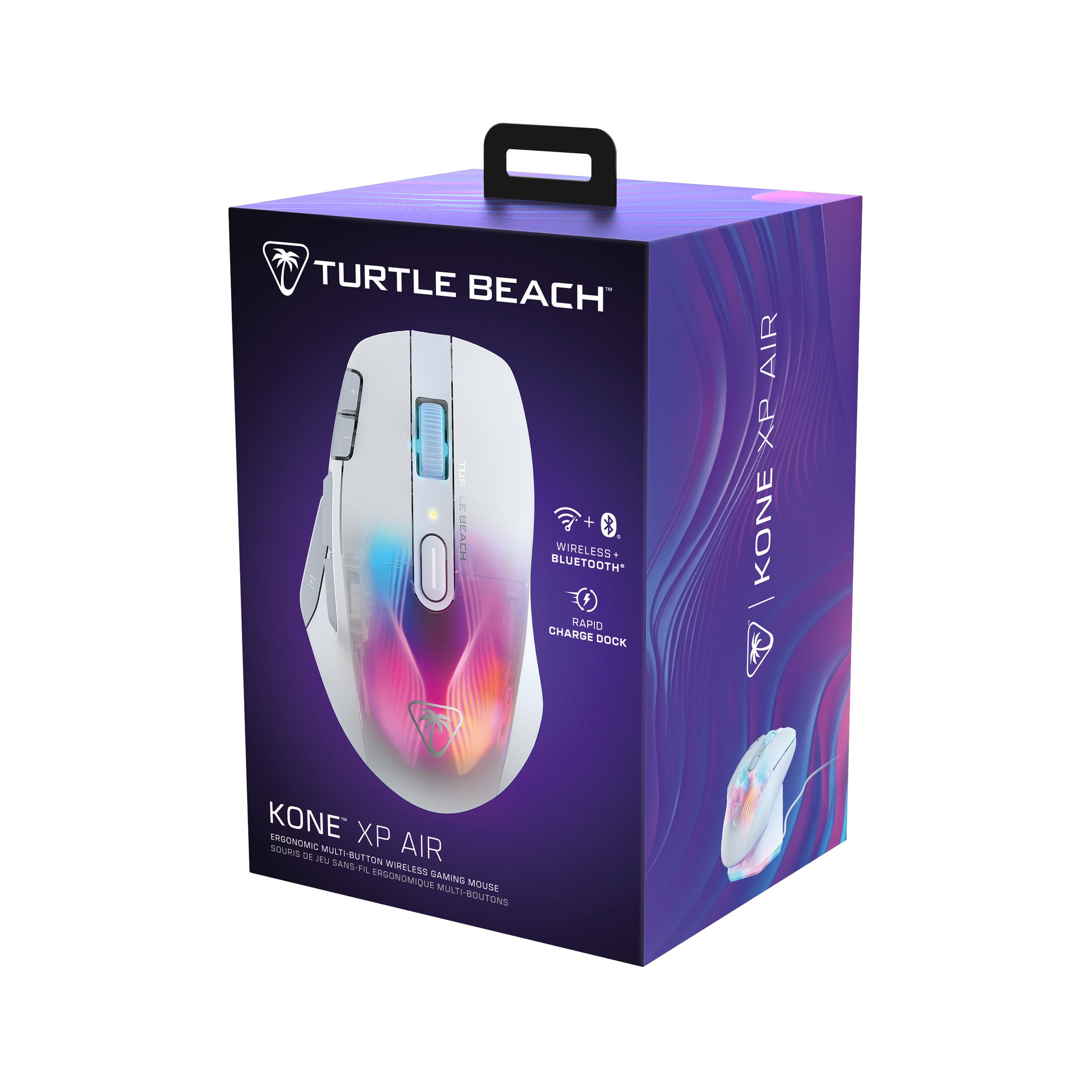 Turtle Beach Kone XP Air Gaming-Maus – kabellos, 10 Tasten, für Rechtshänder, RGB-Beleuchtung, weiss