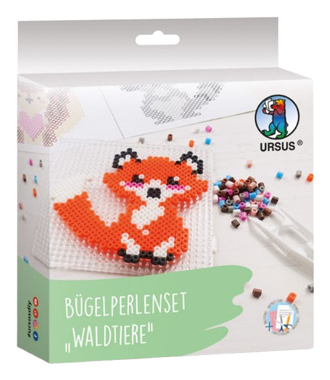 URSUS Bügelperlen-Set – Waldtiere – 2000 Perlen – 5 Motive – Motivgrössen 10,5 × 11,5 cm, 13 × 12,5 cm
