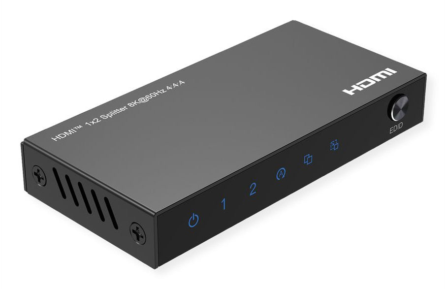 ROLINE HDMI Video-Splitter, 1× HDMI In / 2× HDMI Out, 8K@60 Hz, HDR, HDCP 2.3