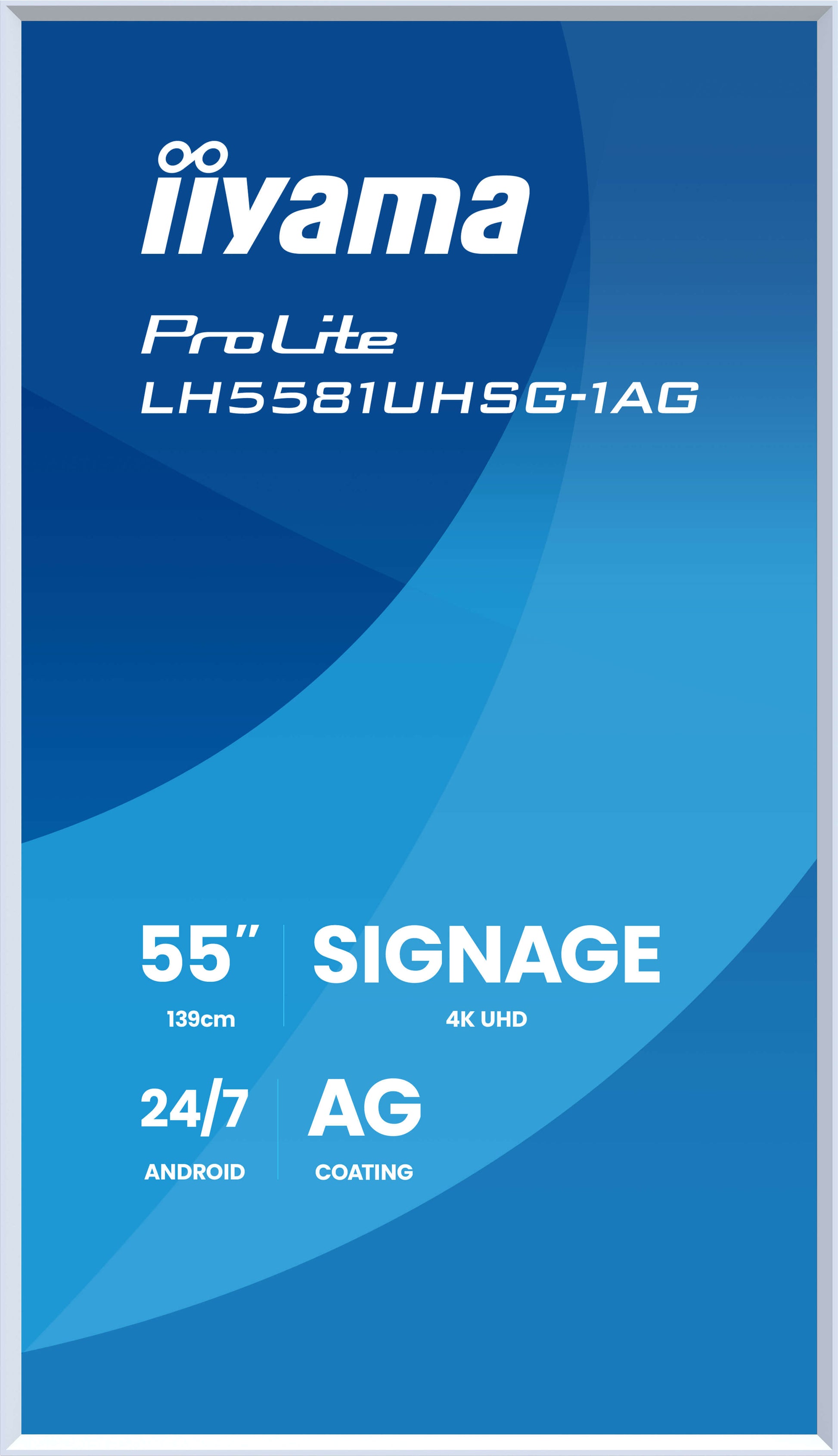 iiyama Gallery Line – Signage-Display, 65", Ultra HD 4K, 500 cd/m², abnehmbarer weisser Rahmen