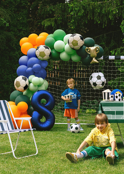 PartyDeco Folienballon Fussball – mehrfarbig – 33 × 33 cm – Folie – 4 Stk