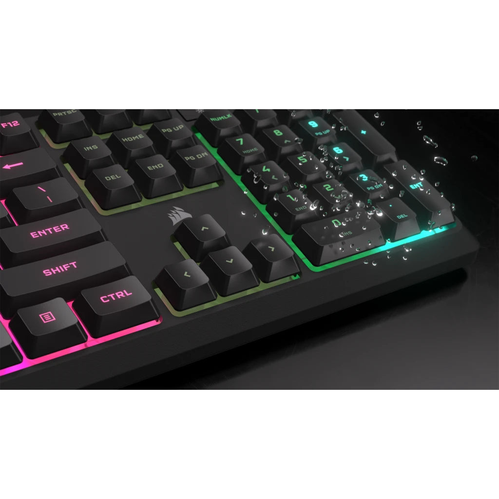 Corsair K55 CORE RGB – Gaming-Tastatur – Mechanisch, RGB – Kabelgebunden, USB-A – QWERTZ (CH) – Schwarz