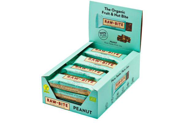 Rawbite Rohkostriegel – Erdnuss, bio, glutenfrei – 12 × 50 g