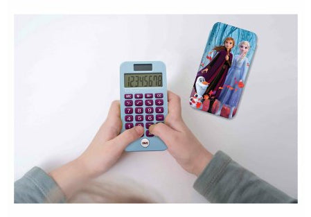 Lexibook Kinder-Taschenrechner Die Schneekönigin – 8-stellig – Solar/Batterie, mit Schutzabdeckung