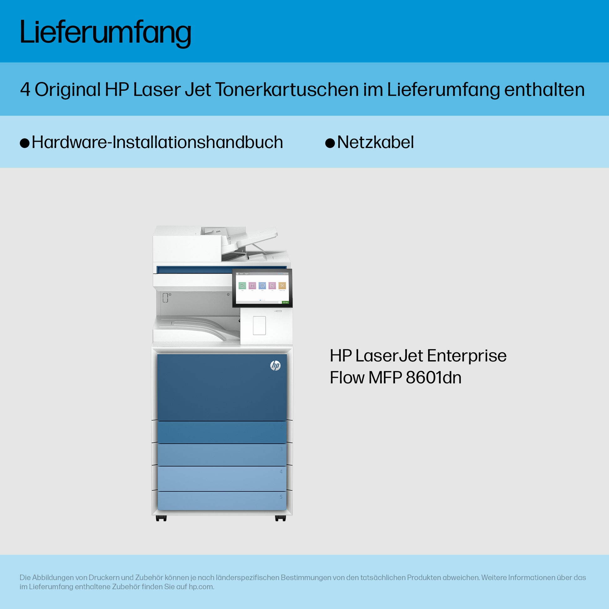 HP Enterprise 8601DN – S/W Laser-MFP A4, 3-in-1 – LAN – Duplex – 70 ppm S/W
