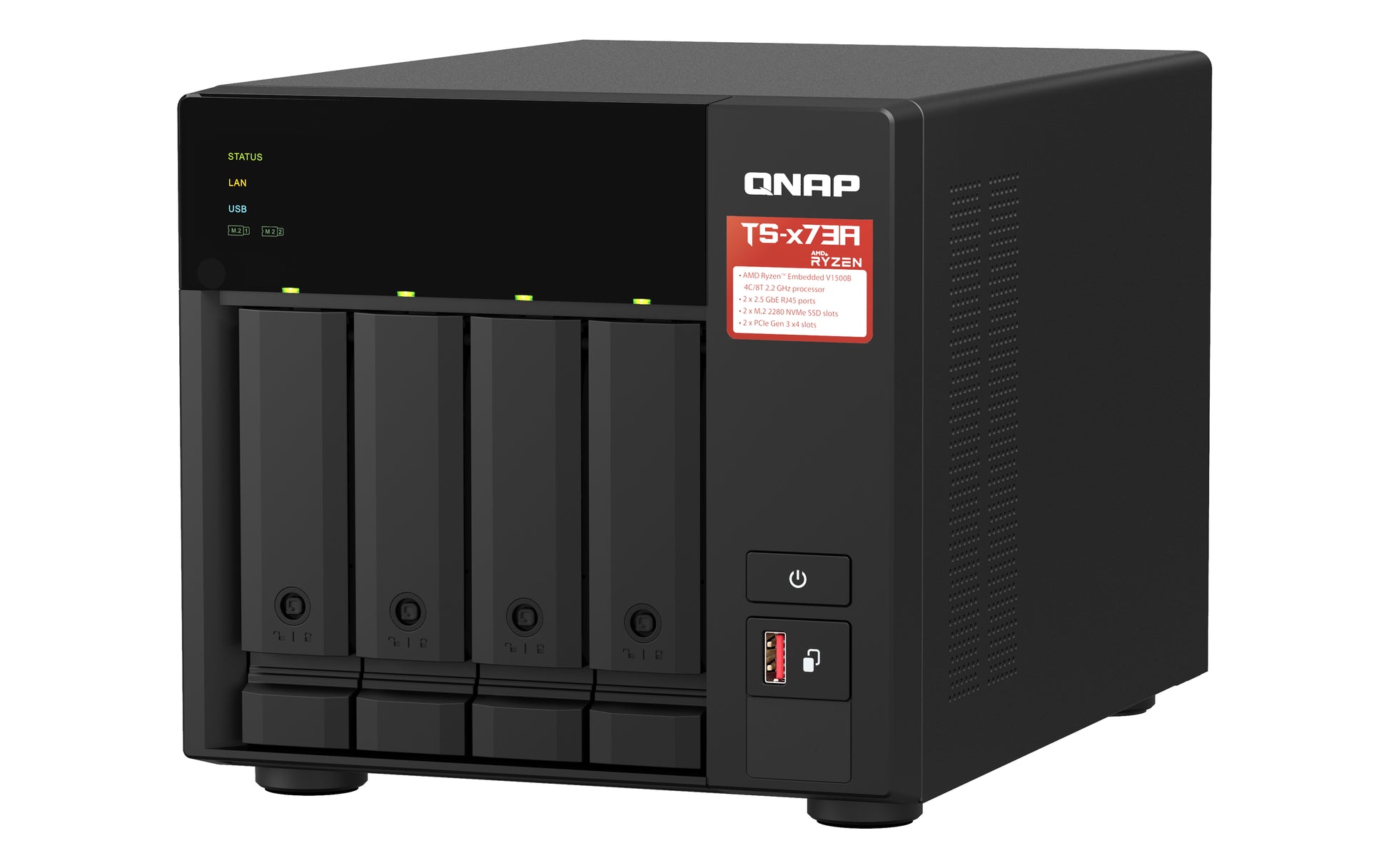 QNAP TS-473A-SW5T Allgemeines Speichergerät – 2 × 2,5 GbE, 4-Bay
