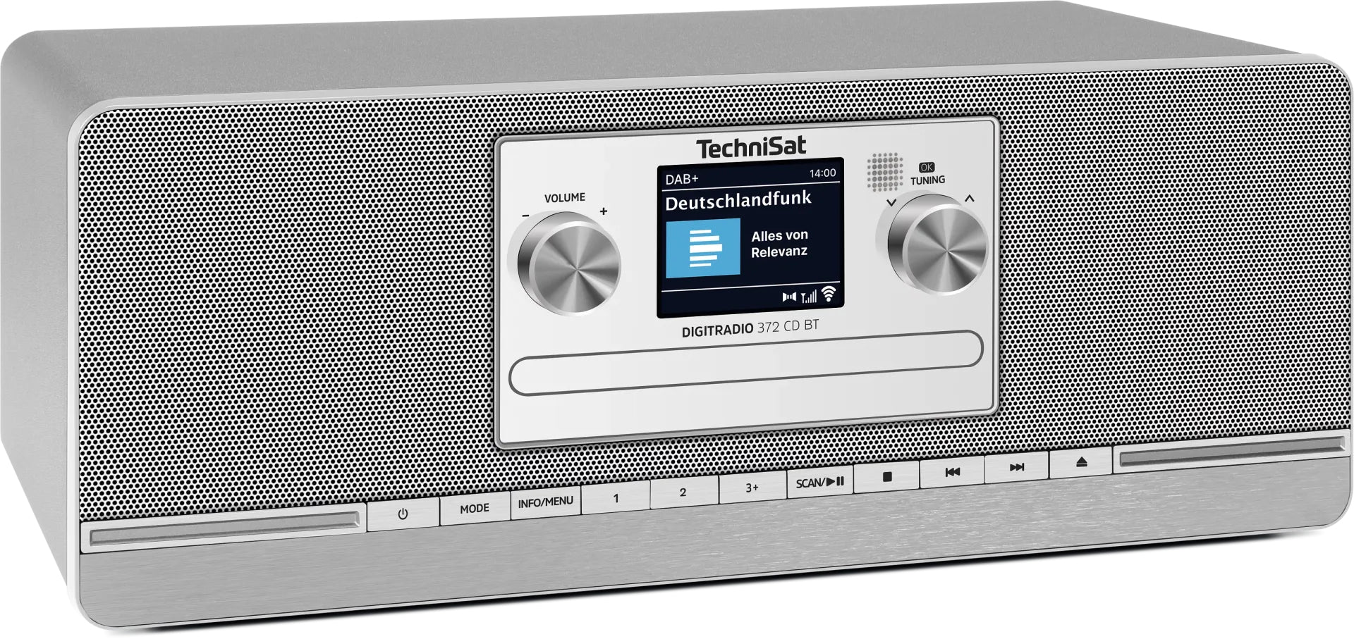 TechniSat DigitRadio 372 CD BT – DAB+/UKW-Tischradio, Bluetooth – Silber