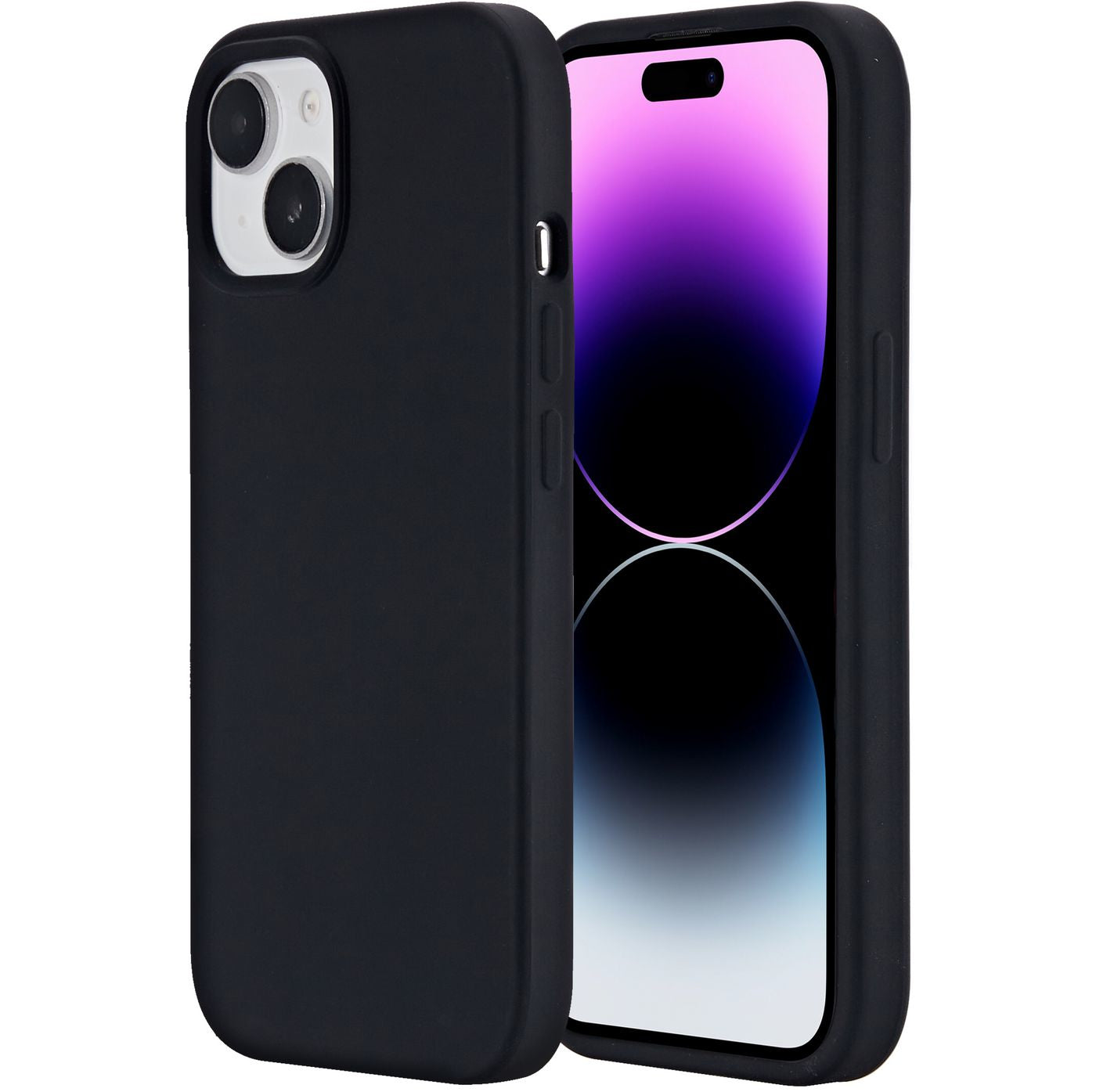 eSTUFF INFINITE (GRS) RIGA Backcover – für Apple iPhone 15, PC+Silikon+Mikrofaser, Schwarz