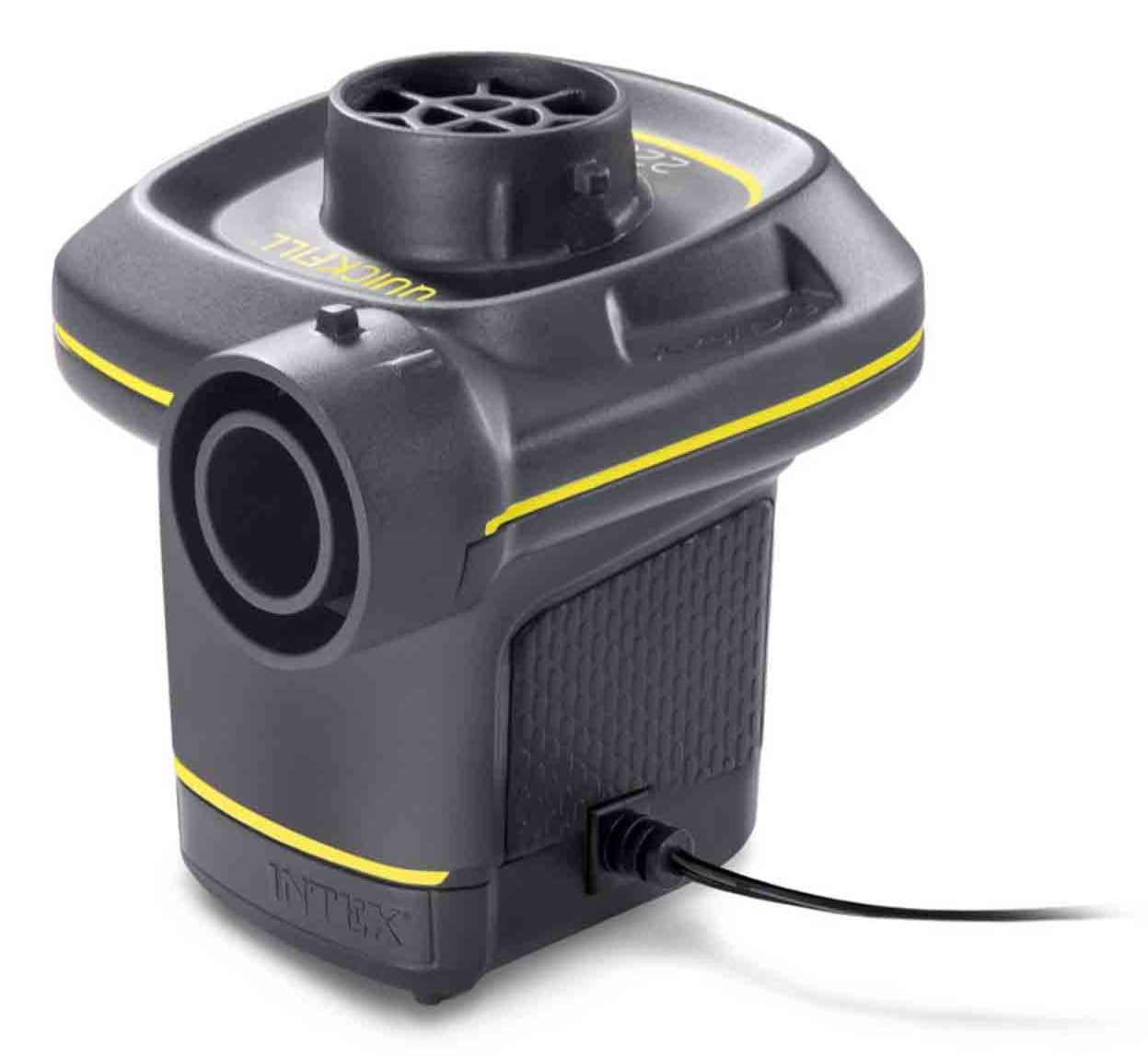 Intex Pumpe Quick-Fill AC/DC – 220–240 V, 12 V – 480 l/min – inklusive 3 Düsen – für Schlauchboote
