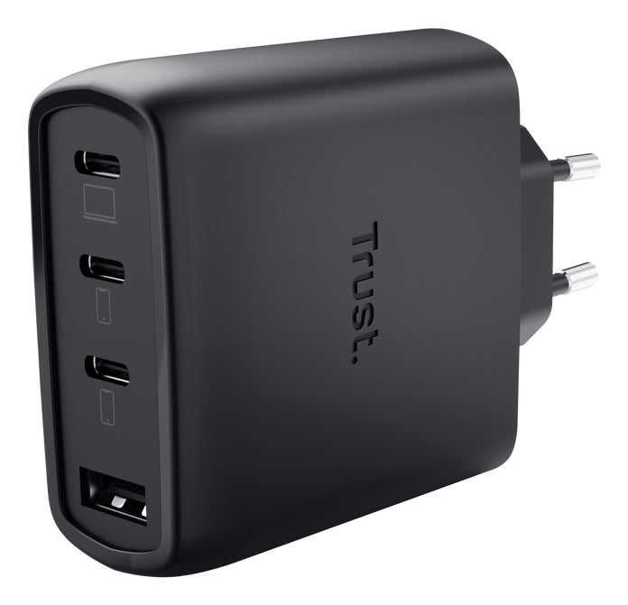 Trust Maxo USB-Wandladegerät 65 W – USB-C×3, USB-A×1 – PD, PPS, QC 3.0/4+, GaN