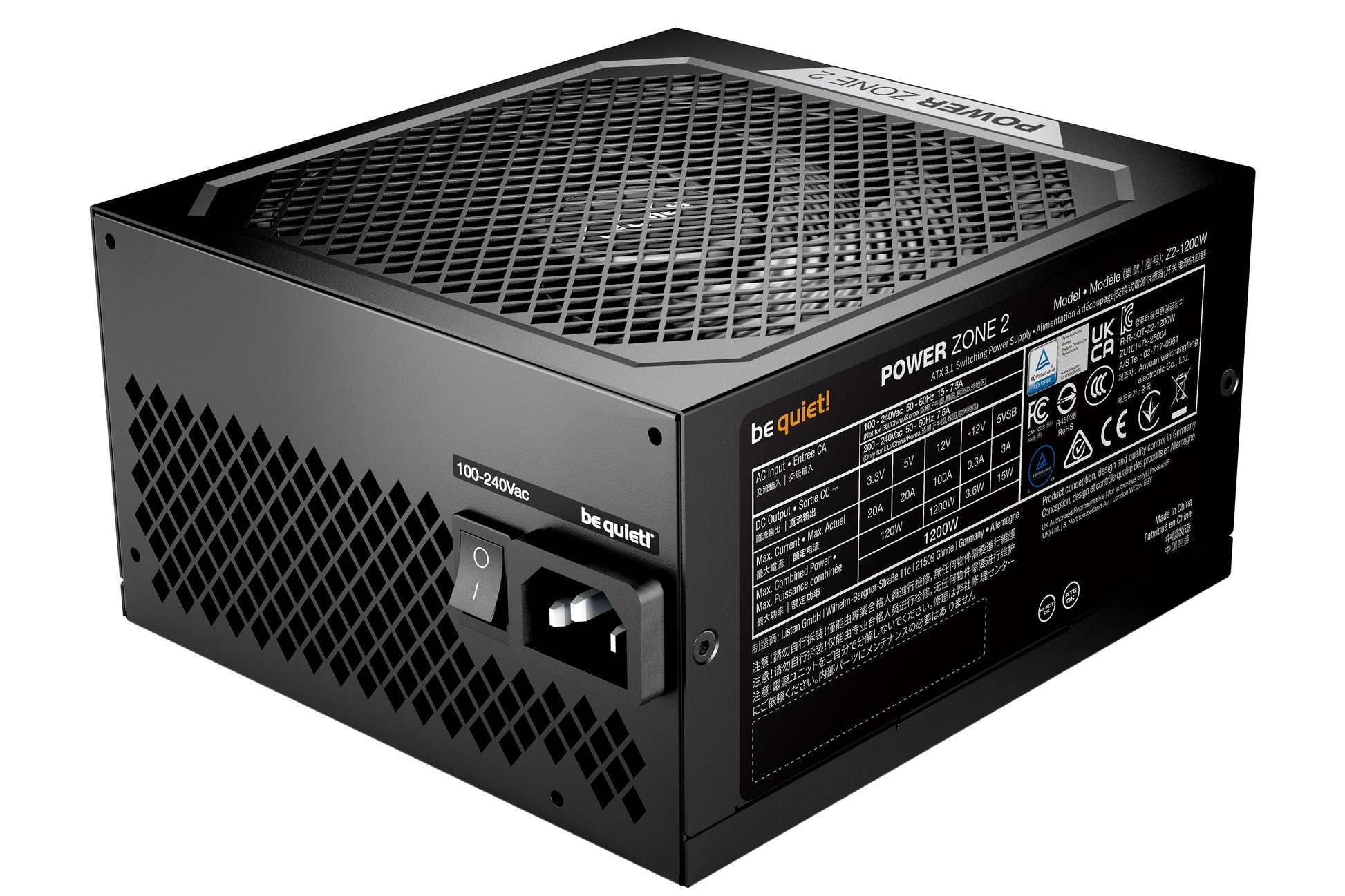be quiet! be quiet POWER ZONE 2 ATX-Netzteil 1200 W 80 PLUS Platinum – vollmodular, ATX 3,1, EPS 2,92, 12VHPWR