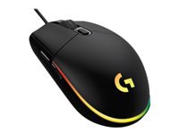 Logitech G G102 LIGHTSYNC – Gaming-Maus – Kabelgebunden (USB‑A), 8000 DPI, RGB-Beleuchtung, rechts, Schwarz