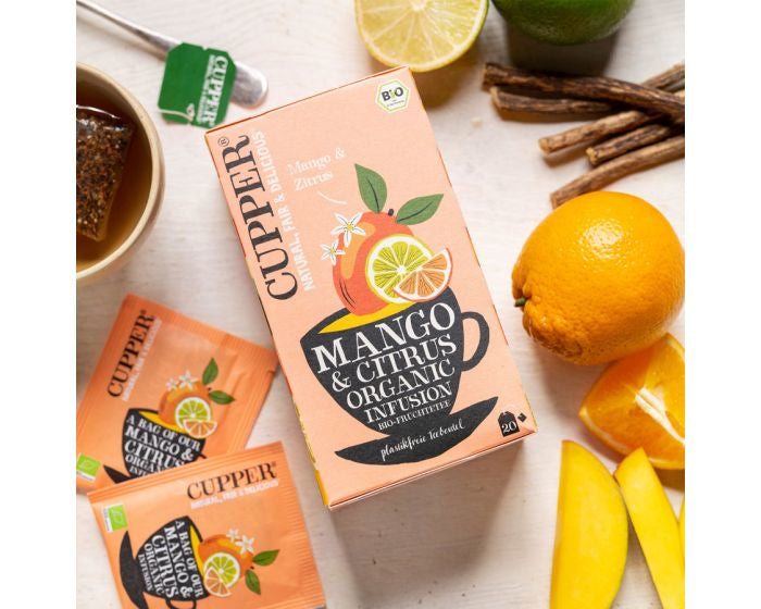 Cupper Tee Cupper – Früchtetee Mango & Zitrus – Teebeutel 20 Beutel – Bio