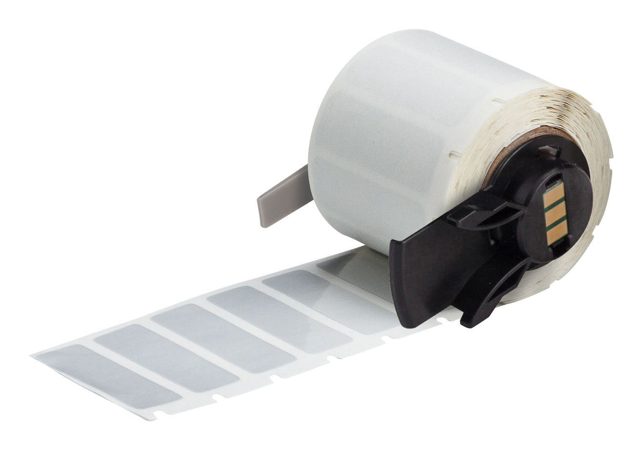 Brady Etiketten (Rolle) 38 × 13 mm – metallisiertes Polyester, Silber – Thermotransfer – für BMP-/M-Serie