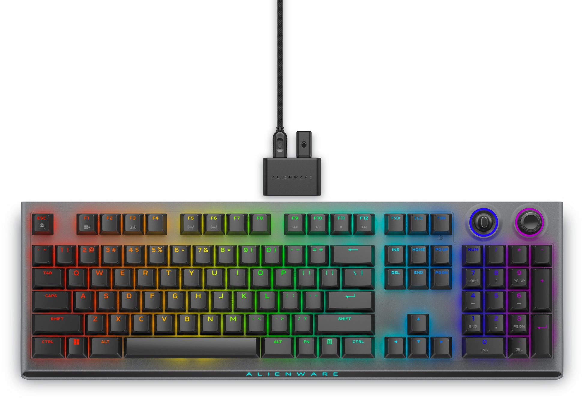 Alienware AW920K – Gaming-Tastatur – Mechanisch (Cherry MX Red) – Bluetooth & 2,4 GHz (USB-A) – RGB
