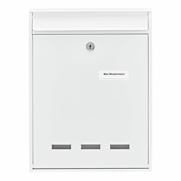 BURG-WÄCHTER Briefkasten – Stahl, weiss, 25,5 × 34 × 8,5 cm – 1er-Pack