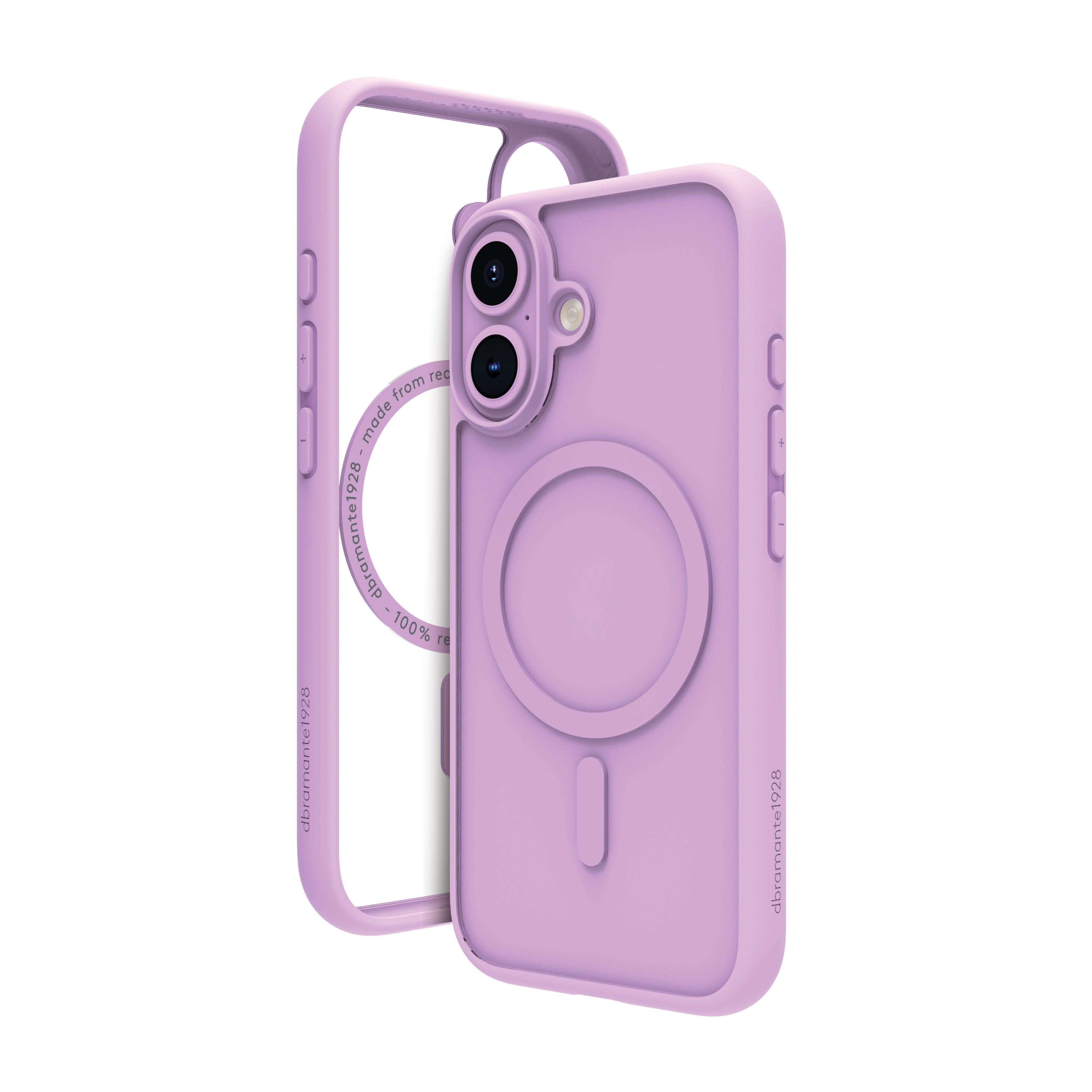 dbramante1928 Grenen Backcover – für Apple iPhone 16, MagSafe, Recycling-Kunststoff, Pink, bis 2 m sturzsicher
