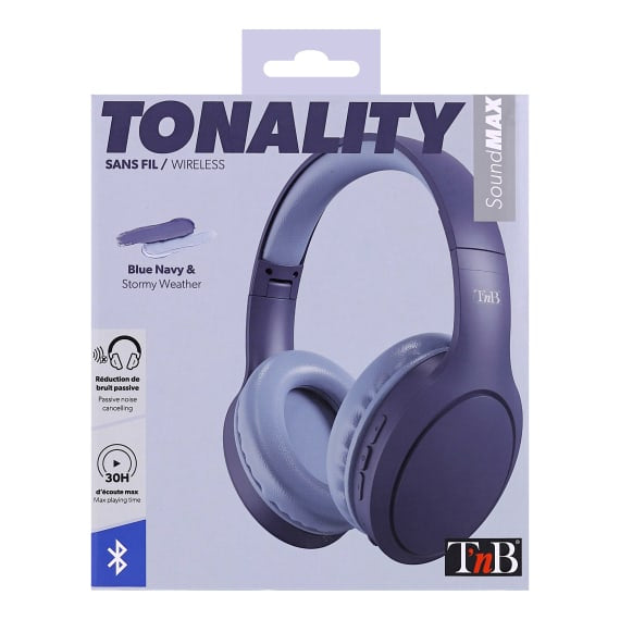 T'nB Tone On-Ear Kopfhörer – Stereo, Kabel + BT, 3,5 mm Klinke, Blau, BT 5.1
