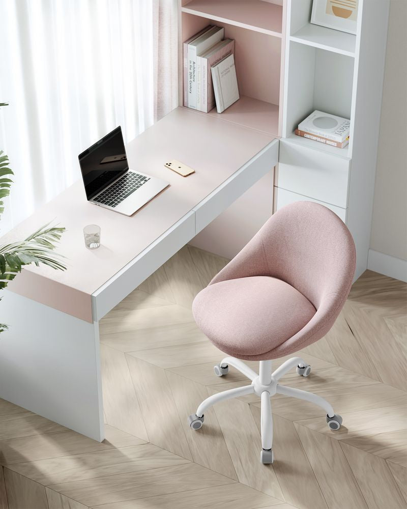 Songmics Bürostuhl – 58 × 58 × 83–93 cm, Hellrosa