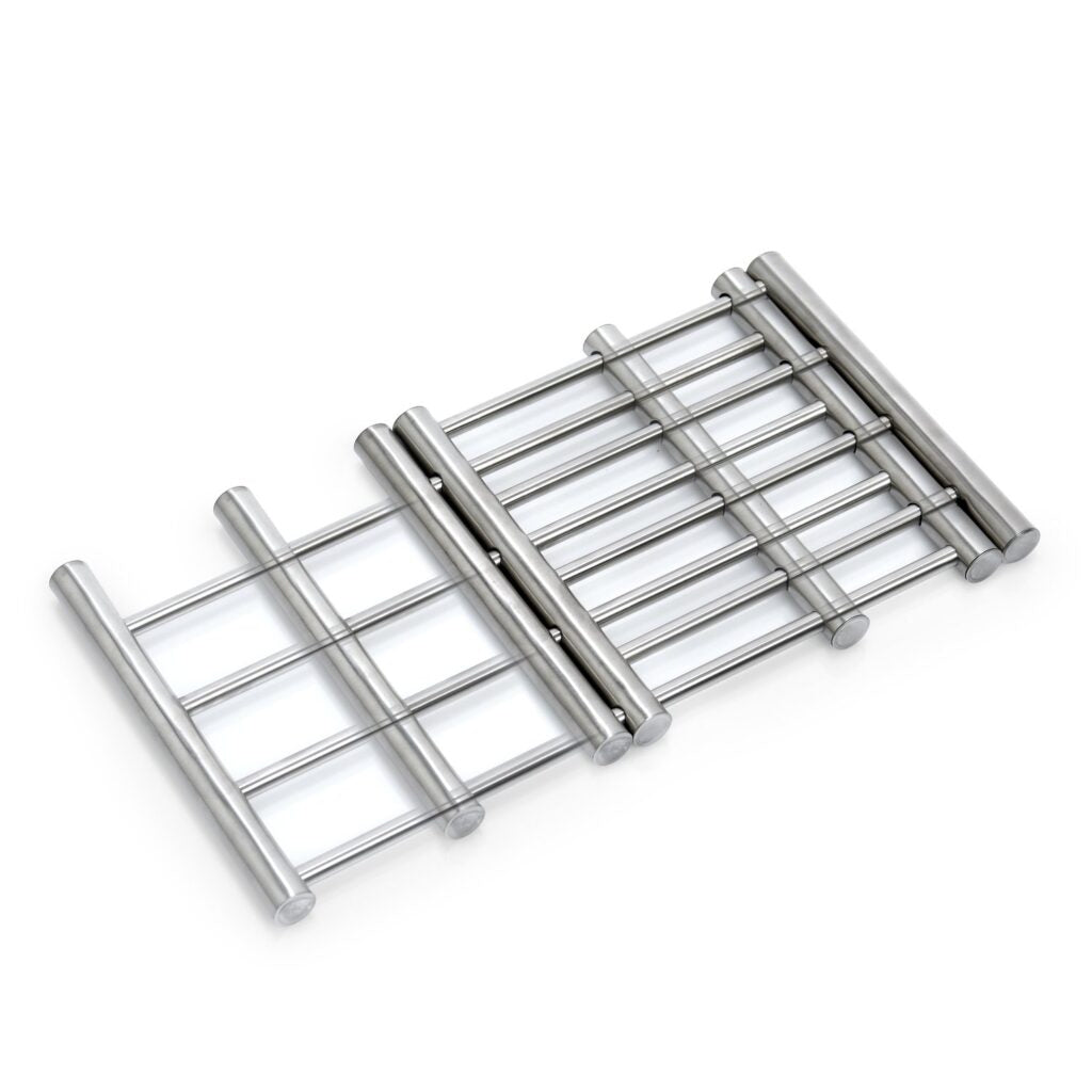 Zeller Present Topfuntersetzer 20 × 37 × 1,8 cm, Edelstahl, zusammenklappbar, silber, für Pfanne