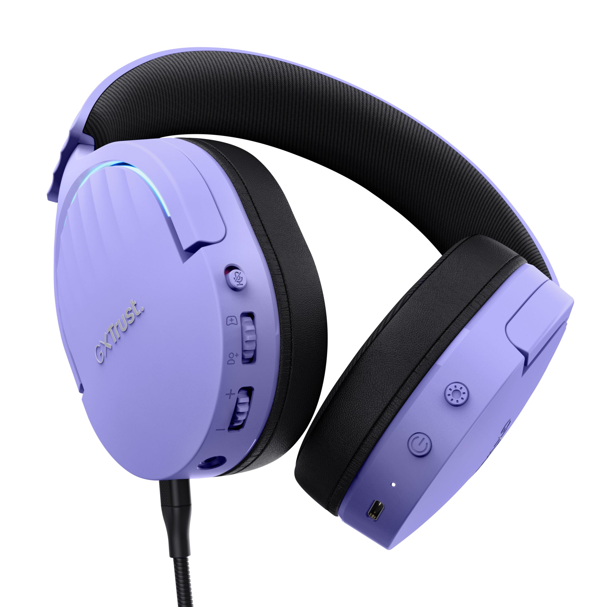 Trust GXT 491P FAYZO – Over-Ear Gaming-Headset – USB-A, Surround-Sound, Stummschaltung – Schwarz/Violett