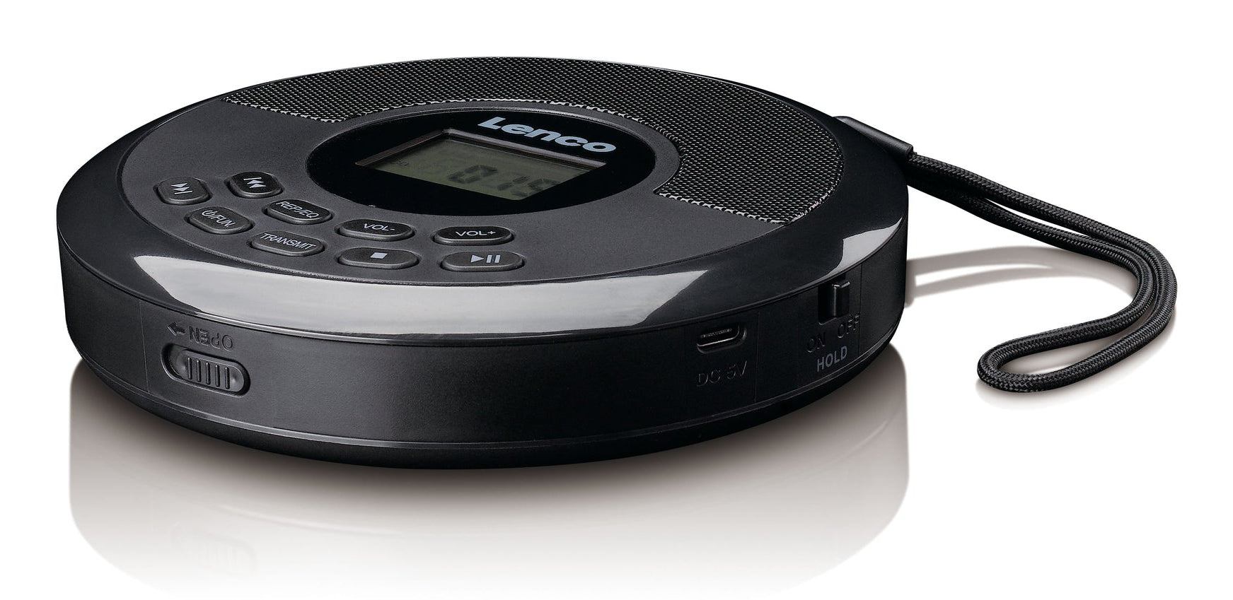 Lenco CD-340BK – Portabler CD-Player, Bluetooth, 5 h Akku – Schwarz