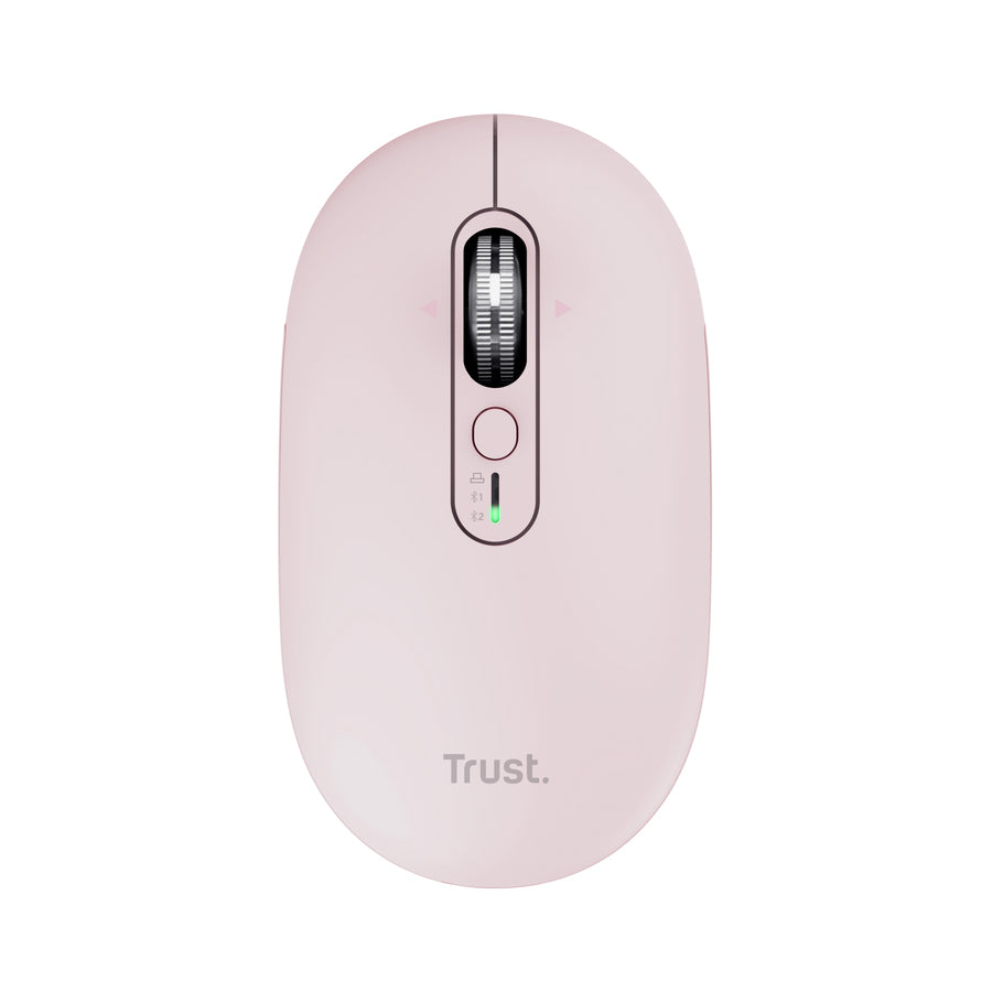 Trust Seron Slim Multi – Maus – Kabellos (Bluetooth/2,4 GHz), 3200 DPI, Beidhändig, Pink