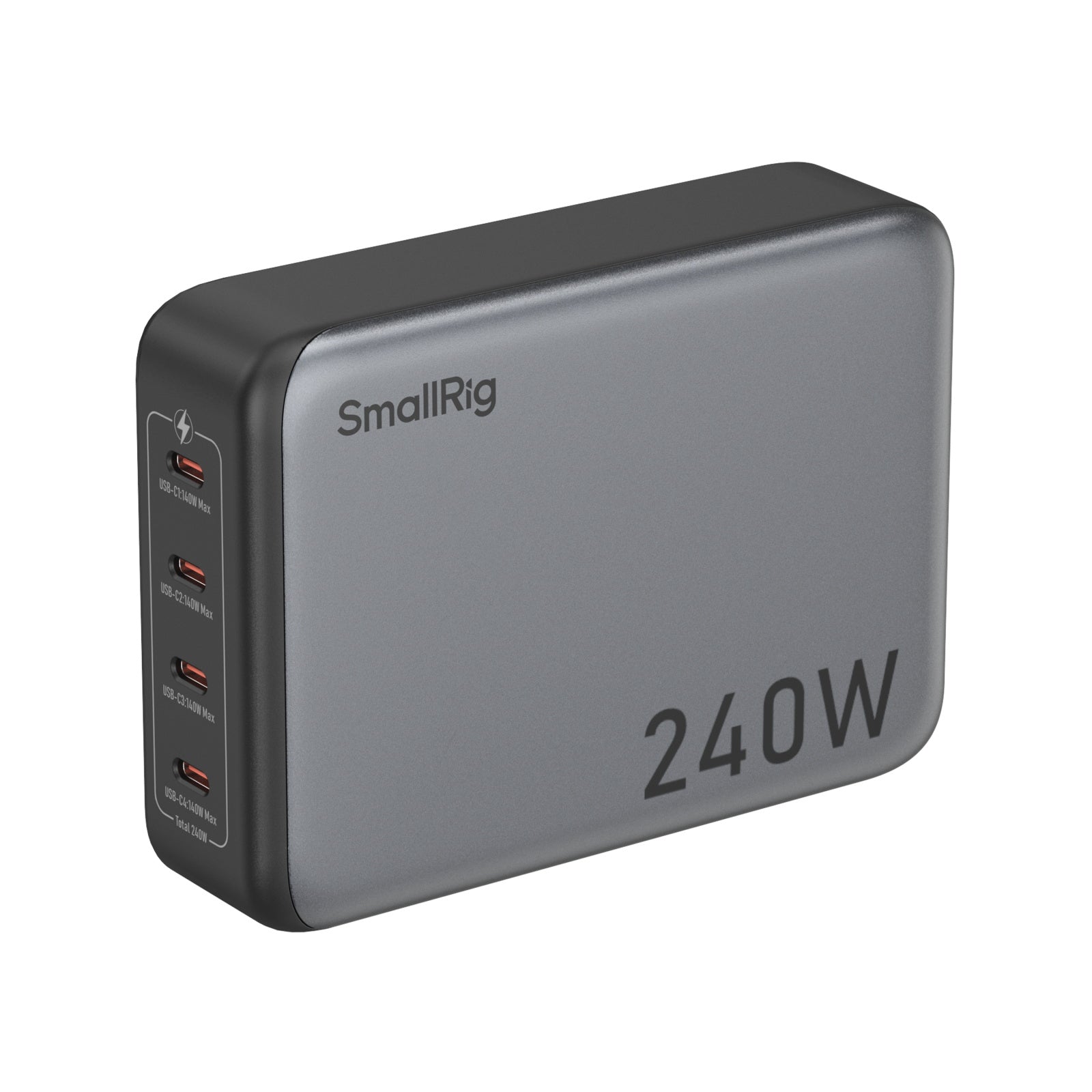 SmallRig 4752 USB-Desktop-Ladegerät 240 W – USB-C×4 – PD 3.1, EU-Stecker (Typ C) – Grau