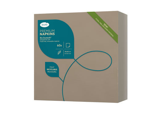 Duni Servietten – grau – 40 × 40 cm, 1-lagig – 60 Stück