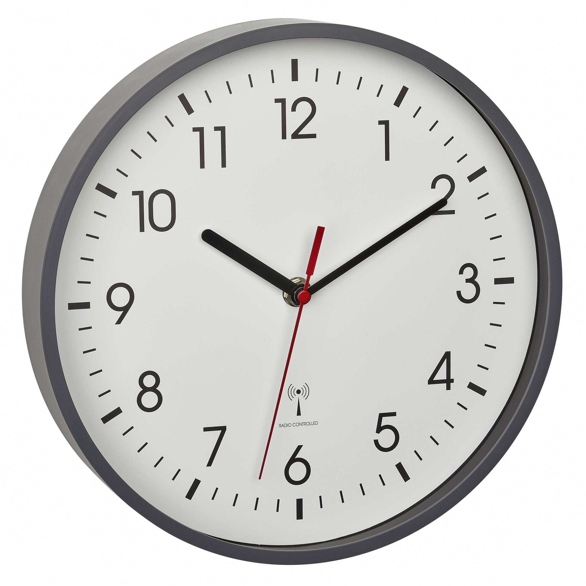 TFA-Dostmann TFA Dostmann Wanduhr – Funk, analog, Ø 24,5 cm, grau, Kunststoff