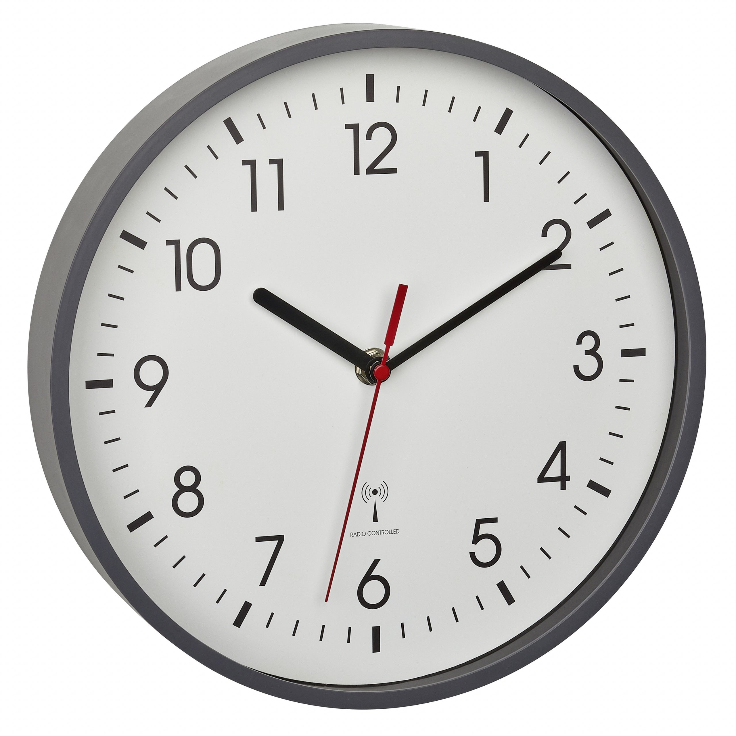 TFA-Dostmann TFA Dostmann Wanduhr – Funk, analog, Ø 24,5 cm, grau, Kunststoff