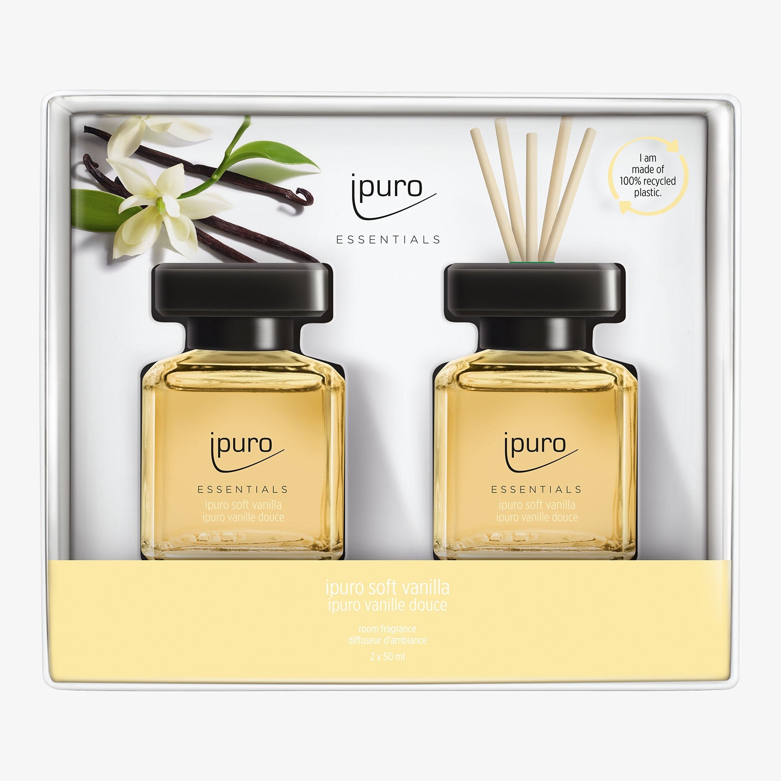 ipuro ESSENTIALS Soft Vanilla – Geschenkset, 2 × 50 ml