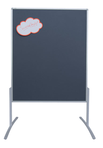 Franken Pinnwand – Filz, Alurahmen – 120 × 150 cm, Grau, PRO